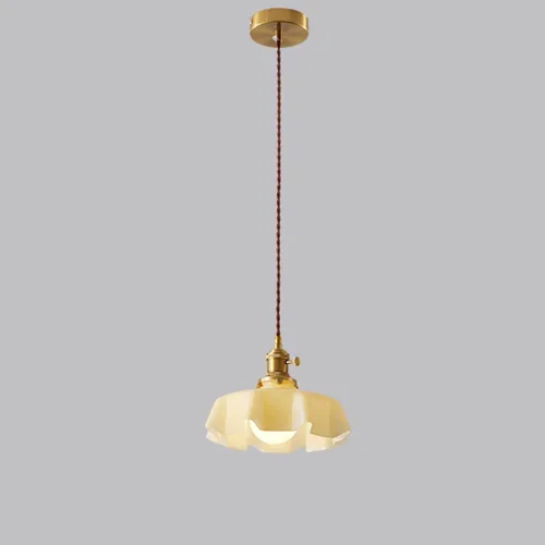Modern Dining Room Pendant Lights, Mid Century Flower Shape Glass Shade Ceiling Hanging Lighting, Industrial Metal Chandeliers for Kitchen Island
