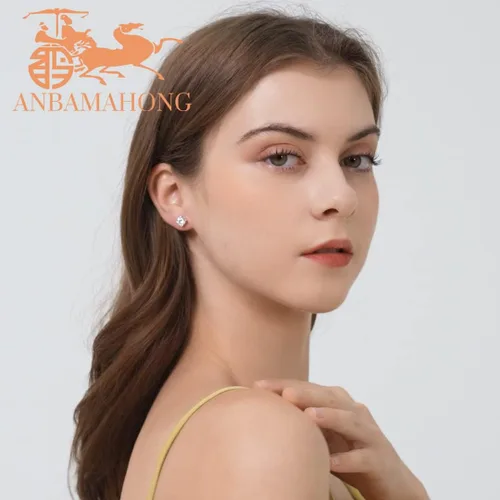 Miniatura 2 de Aretes de moissanita con diamantes creados en laboratorio de plata de ley 925 para hombres y mujeres, regalos de joyería, Oro blanco, Moissanita