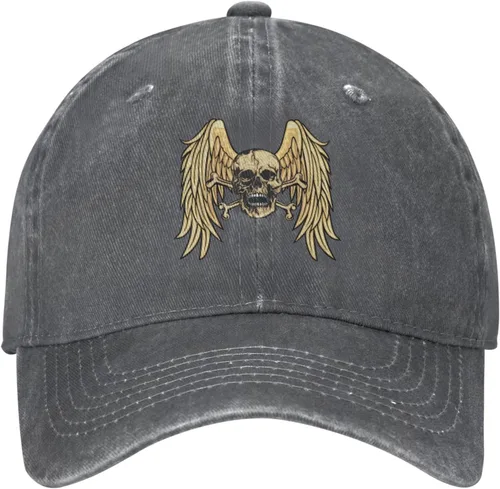 Miniatura 2 de Cowboy Hat Trendy Hats for Man and Women Djustable Four Season Outdoor Baseball Cap of Hell Skull with Angel Deep Heather