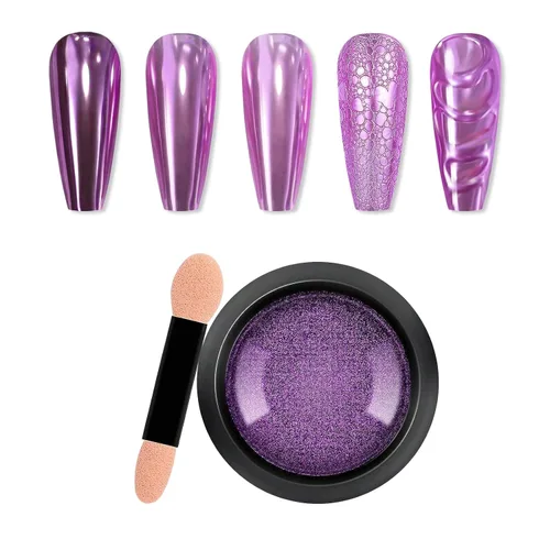 Miniatura 7 de Polvo de uñas cromado de espejo metálico para uñas de gel, polvo holográfico de cromo, para decoración de uñas en el hogar, salón de bricolaje