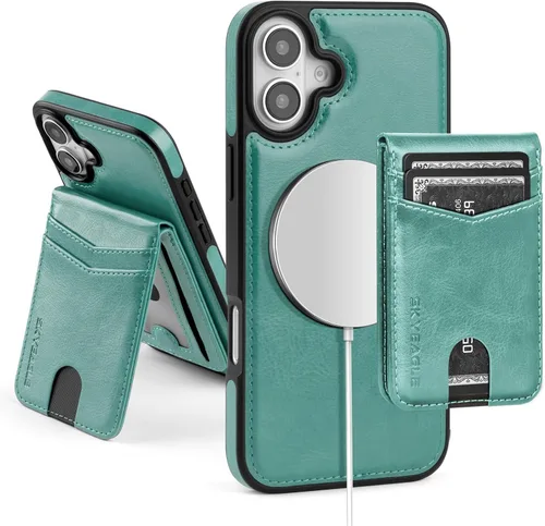 Miniatura 19 de SkyEagle Magsafe - Funda magnética 2 en 1 desmontable para iPhone 11 Pro Max con tarjetero, para mujeres y hombres, piel sintética con bloqueo RFID