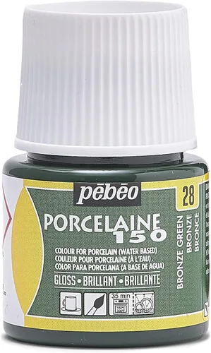Miniatura 18 de Pebeo Porcelaine 150 - Pintura para porcelana de alto brillo a base de agua, botella de 45 ml - Negro abismo Abismo Negro