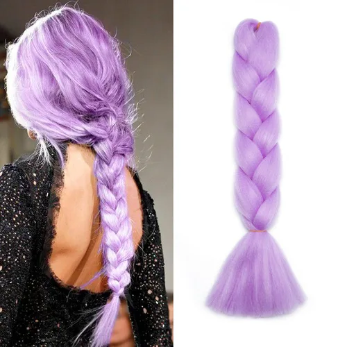 Miniatura 15 de Benehair Extensiones de cabello trenzado ombré de 24 pulgadas, 1 paquete de extensiones de cabello trenzado jumbo de alta temperatura, cabello