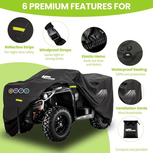 Miniatura 2 de Cubierta 600D ATV Impermeable de Alta Resistencia, Portátil, para 4 Ruedas, Impermeable al Aire Libre, Cubierta Quad para Todo Tipo de Clima
