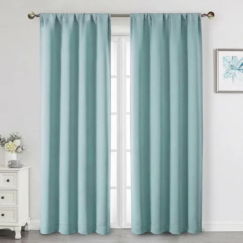 Miniatura 79 de Cortinas opacas para dormitorio, sala de estar, juego de 2 paneles de 54 pulgadas de largo, cortinas de oscurecimiento de habitación con aislamiento