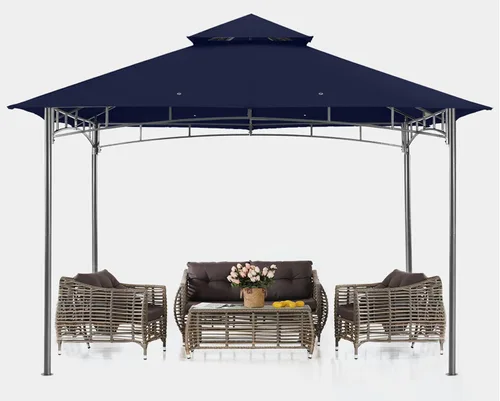 Miniatura 15 de ABCCANOPY Gazebos para patios 10x10 - Gazebo con marco de acero para exteriores para césped, patio trasero, jardín, terraza (gris oscuro)