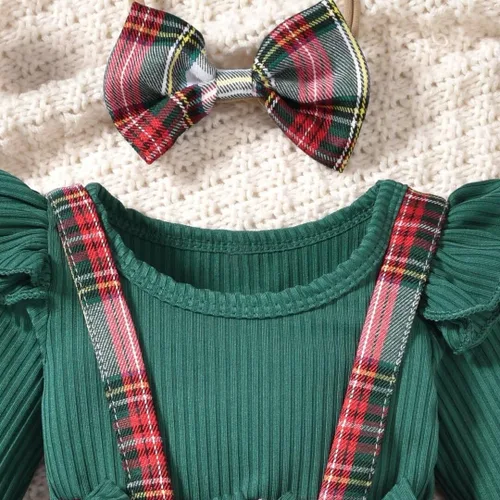 Miniatura 13 de Unutiylo Ropa de bebé recién nacida prematura con tirantes, traje de otoño e invierno, traje de manga larga con volantes