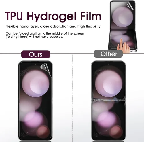 Miniatura 5 de 2 juegos de protectores de pantalla para Samsung Galaxy Z Flip 4, película interior de hidrogel de TPU + protector de pantalla frontal y trasera HD