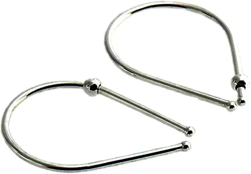 Miniatura 12 de 13mm de plata de ley 20 GA Aretes de aro invertidos colgantes de lágrima hipoalergénicos ligeros con hilo para mujer