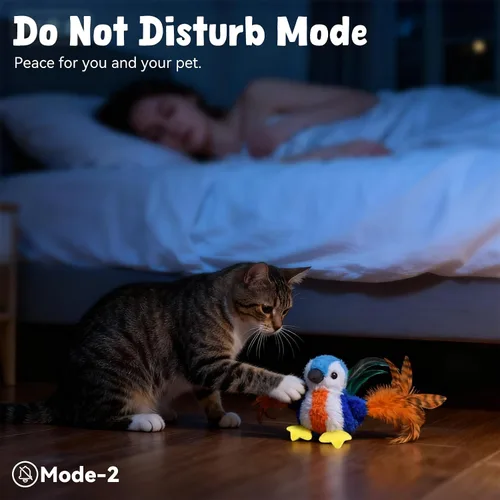 Miniatura 6 de Juguetes para gatos que aletean pájaro, juguetes de hierba gatera para gatos de interior, juguete automático interactivo para gatitos, juguete