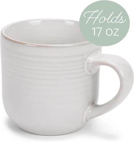 Miniatura 3 de Elanze Designs Taza de café de cerámica con esmalte reactivo brillante de 17 onzas líquidas para la cocina de todos los días, grado alimenticio
