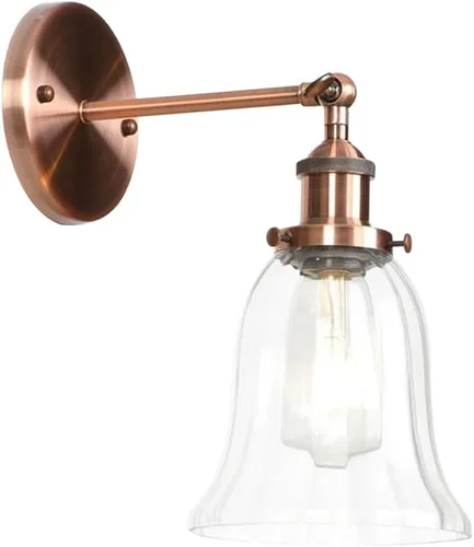 Miniatura 9 de Retro Glass Wall Light Industrial Wall Sconce Farmhouse Wall Lamp, Vintage Wall Mount Lighting Fixture Hardwired Sconces for Living Room Loft Bronze
