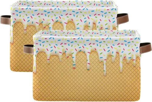 Miniatura 15 de Cesta de almacenamiento de fantasmas blanco y negro para estantes, elegante organizador de lona con asas de cuero, forro impermeable y marco rígido