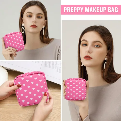 Miniatura 5 de Mini bolsa de maquillaje de nailon para bolso, pequeña y bonita bolsa con cremallera para cosméticos, bolsa impermeable para monedas de viaje