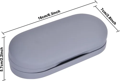 Miniatura 2 de Muf Funda portátil 2 en 1 para lentes de contacto y funda para anteojos, diseño de doble uso con espejo integrado, pinzas y botella de solución