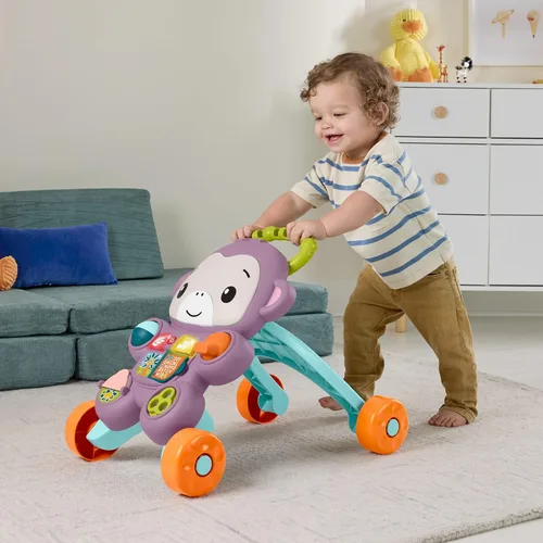Miniatura 2 de Fisher-Price JGW90 My Baby Walker Monkey Purple with Music, Lights and Activities from 6 Months