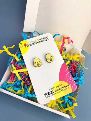 Miniatura 4 de PeachyApricot Cute Kawaii Avocado Stud Earrings Jewelry