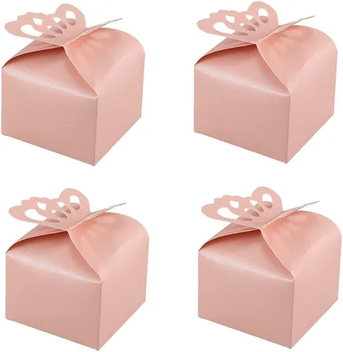 Miniatura 6 de KUPOO 50 cajas pequeñas de regalo de mariposa amarilla, caja de dulces para baby shower, cajas de regalo de mariposa pequeñas, regalos de fiesta