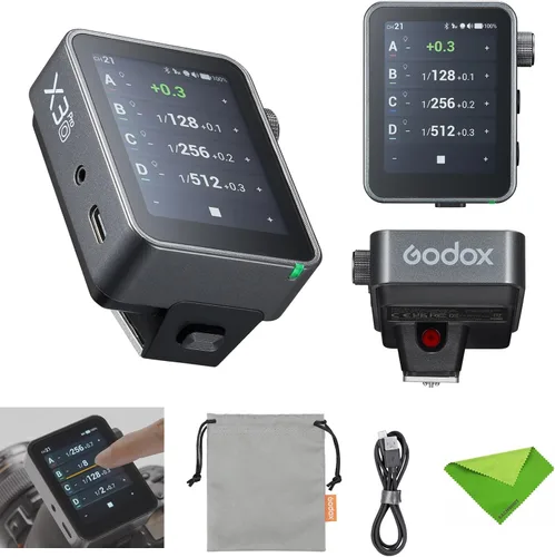 Miniatura 12 de Godox X3 Pro C X3Pro C Pantalla táctil TTL Flash Trigger para Canon, 2.4G inalámbrico, pantalla LCD de 2.4 pulgadas, integración Bluetooth y control