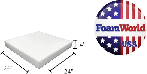 Miniatura 2 de Foam World USA Reemplazo de cojín cuadrado de 24 pulgadas de ancho x 24 pulgadas de largo para sofás y sillas de espuma ILD de alta densidad 44