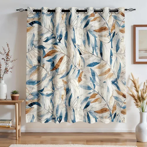 Miniatura 21 de SUBRTEX - Cortinas opacas de 52Wx63L, cortinas florales para oscurecer la habitación, cortinas de ventana aisladas térmicamente de 2 paneles