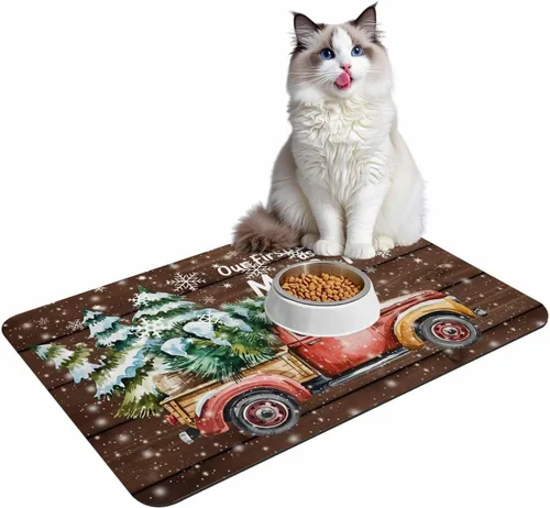 Miniatura 7 de Tapete de baño de Navidad para bañera, antideslizante, de secado rápido y absorbente, de tierra de diatomeas, fregadero, cocina, sala de estar