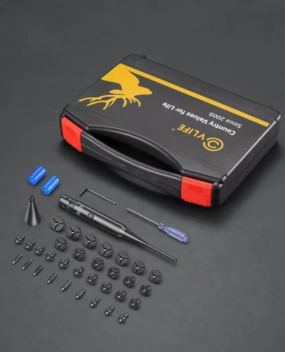 Miniatura 7 de CVLIFE Kit profesional de visión láser con 32 adaptadores para calibres 0.17 a 12GA, láser de visión de orificio brillante con interruptor de botón