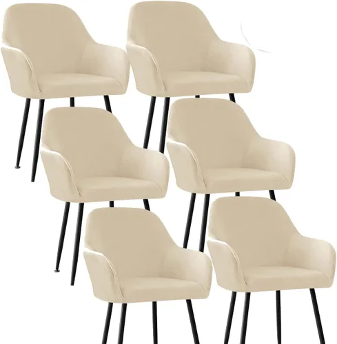 Miniatura 48 de Fundas protectoras de terciopelo elástico para sillas de comedor con brazos y respaldo curvado pequeño, juego de 6/4/2 para cocina, oficina, hogar