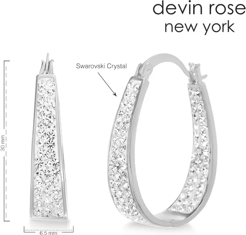 Miniatura 2 de Devin Rose Oval Inside Outside Hoop Earrings for Women Faceted Sparkle Crystals