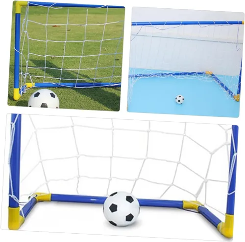 Miniatura 3 de STOBAZA Mini portería de fútbol plegable portátil para marco de plástico con red de portería para entrenamiento de fútbol en interiores y exteriores