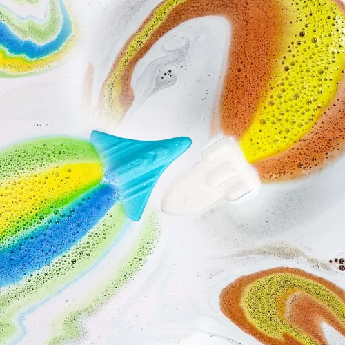 Miniatura 2 de Bombas de baño para niños, 2 bombas de baño extra grandes de transbordador espacial y cohete para baño de burbujas para niños, juego de regalo