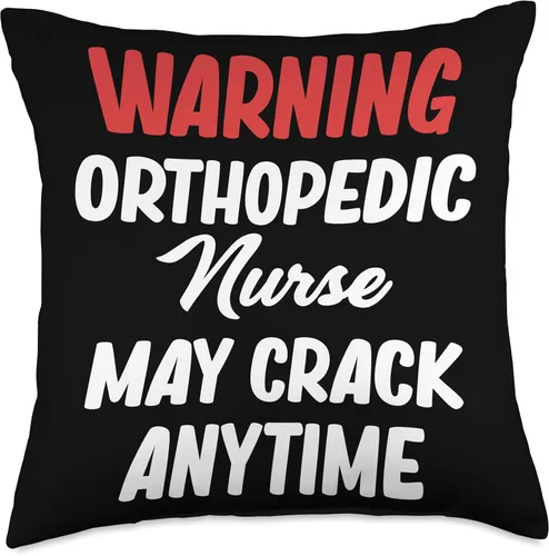 Miniatura 4 de Funny Ortho Nurse Surgical Bone Replacement Warning Orthopedic Nurse May Crack Anytime Surgical Bone Throw Pillow, 16x16, Multicolor