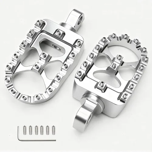 Miniatura 10 de MDPROMCP CNC Estriberas de pie ancho de motocicleta de aluminio con rotación de 360° ajustables, compatibles con Dyna Fatboy Iron 883 Sportster 883