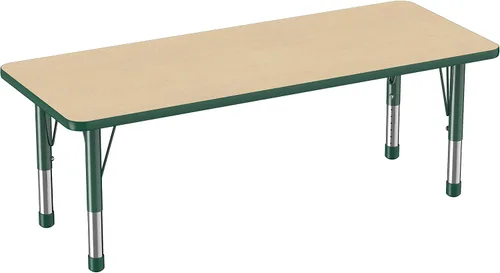 Miniatura 75 de FDP - Mesa rectangular para actividades escolares y aulas (24 x 36 pulgadas), patas gruesas para niños pequeños, altura ajustable de 15 a 24