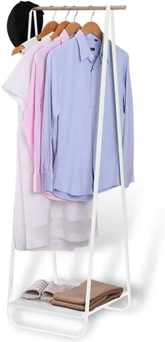 Miniatura 7 de JEFEE Perchero para colgar ropa, perchero simple para exhibición de almacenamiento de ropa, perchero de metal resistente, percheros de pie