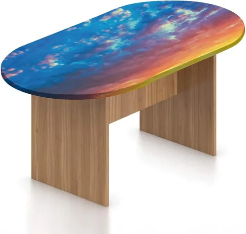 Miniatura 12 de XISUNYA Mantel ovalado ajustable de poliéster elástico, diseño de azulejos geométricos coloridos tradicionales, estampado oriental, se adapta a