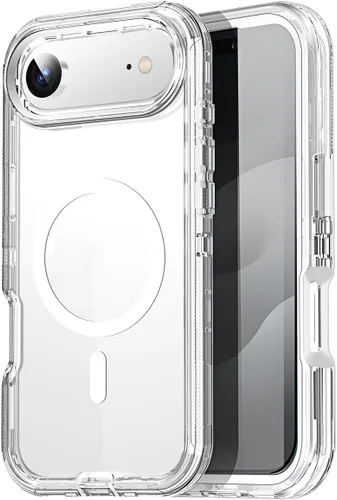 Miniatura 31 de AICase Funda transparente para iPhone 16e/13/iPhone 14, compatible con MagSafe 3 en 1, resistente protección contra caídas, cuerpo completo, a