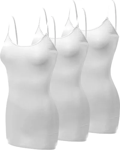 Emmalise Camisola larga casual básica para mujer, con tirantes ajustables, top en capas