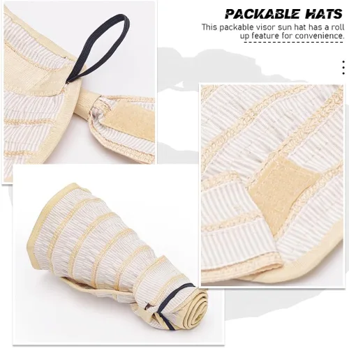 Miniatura 3 de Sombreros de visera para mujer, estilo vintage, de ala ancha, enrollables, para verano, playa, jardín, sombrero ligero y plegable