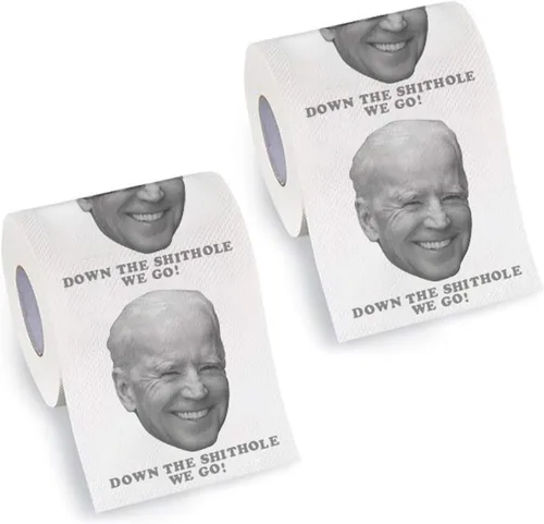 LEMONSODA Papel higiénico divertido | Joe Biden SH We Go | 2 unidades | Joe Biden Down We Go 2pack