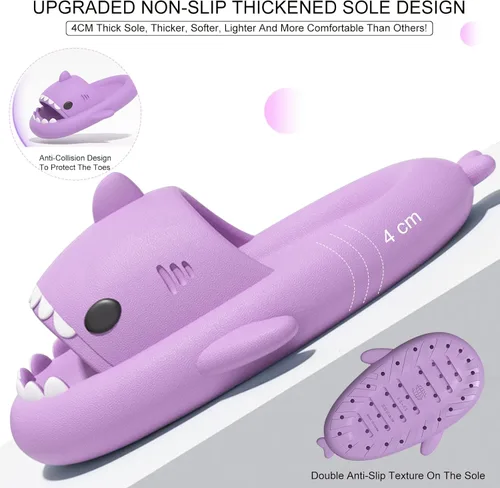 Miniatura 3 de Sandalias de tiburón para niños, bonitas pantuflas mejoradas, sandalias de tiburón en la nube, antideslizantes, suela gruesa, cómodas, bonitas