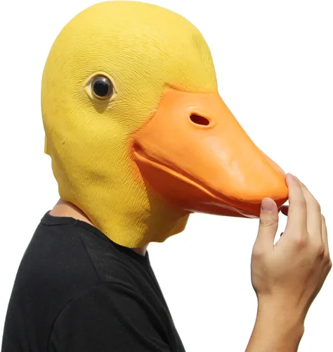 Miniatura 7 de PartyHop - Máscara de pato amarillo - Máscara de látex de Halloween de cabeza completa