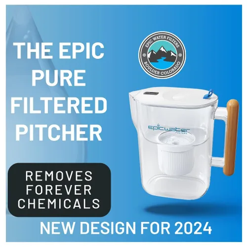 Miniatura 2 de Epic Water Filters Jarras con Filtro Puro para Agua Potable, Filtro de 10 Tazas 150 Galones, Tritan Libre de BPA, Elimina Fluoruro, Cloro, Plomo