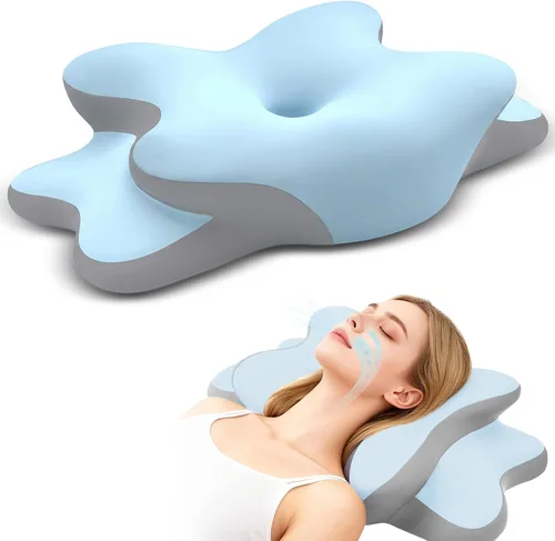 Miniatura 11 de Almohada para la apnea del sueño con dolor de cuello y alivio de ronquidos, almohada cervical ortopédica, almohada ergonómica de espuma