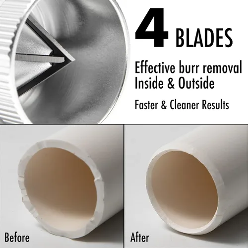 Miniatura 3 de Herramienta de desbarbado para tubería de cobre, tubo de PVC, Escariador de tubo exterior interior de metal de 1/4 a 1-5/8 pulgadas, limpiador