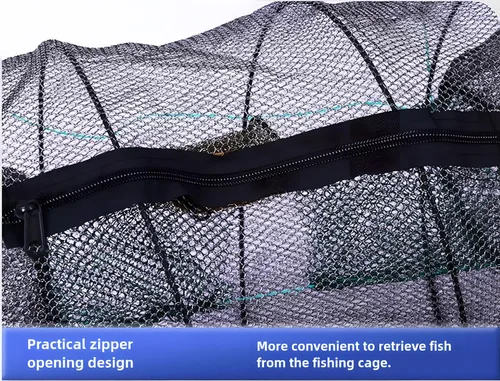 Miniatura 3 de Trampas plegables portátiles para cangrejos, redes plegables para langosta, camarón, carpa, cangrejos de río, alambre de acero galvanizado, malla