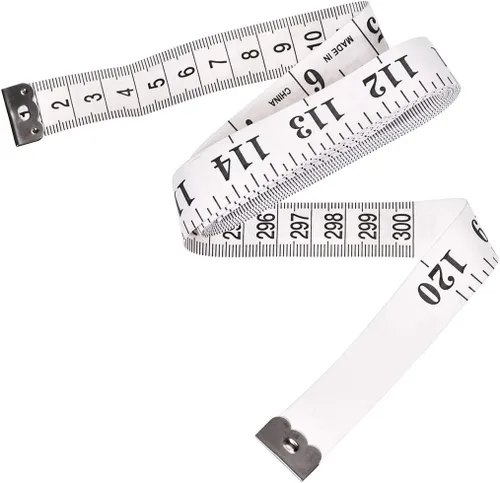 Miniatura 3 de uxcell Cinta métrica de tela para cuerpo 118.1 in 120 pulgadas métrica cinta métrica suave de doble cara para costura a medida blanca