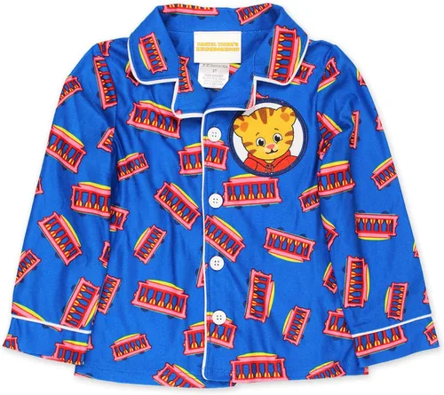 Miniatura 3 de Daniel Tiger s Neighborhood - Pijama estilo abrigo de franela para niños pequeños Azul Patchwork