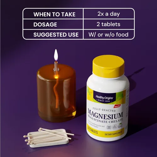 Miniatura 4 de Healthy Origins Quelato de bisglicinato de magnesio, 360 tabletas - Alta absorción totalmente tamponado Albion TRAACS Magnesio - Apoya la relajación