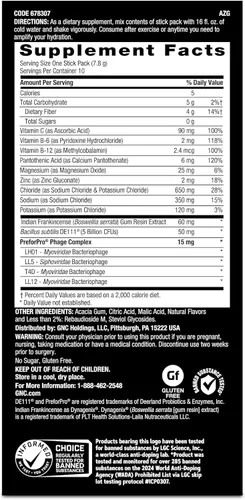 Miniatura 2 de GNC AMP Mezcla de bebida en polvo de electrolitos de hidratación amplificada Complejo mejorado de electrolitos y digestión saludable Lima limón